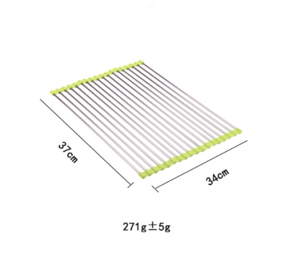 Kitchen Sink Rack Dish Drying Rack Foldable Roll-up Sink Draining Rack Stainless Steel Household Magic Rolling Sink Stand Black: 18 Tubes Small