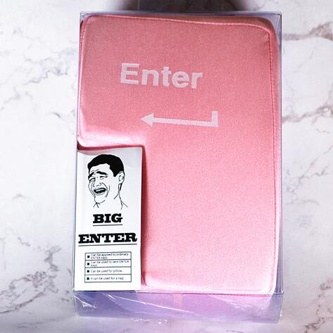Big Usb Enter Key Button Computer Vent Pillows Soft Return Key Offices Stress Relief Toy: Pink