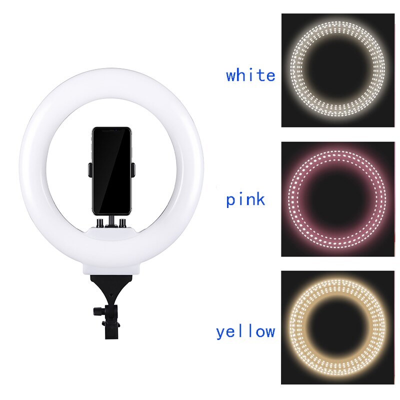 Foto Studio 14 "308 pcs LED 3Color3200K-5600K Dimbare Fotografie Telefoon Video LED Ring Light Lamp Met Tripod Stand Voor camera