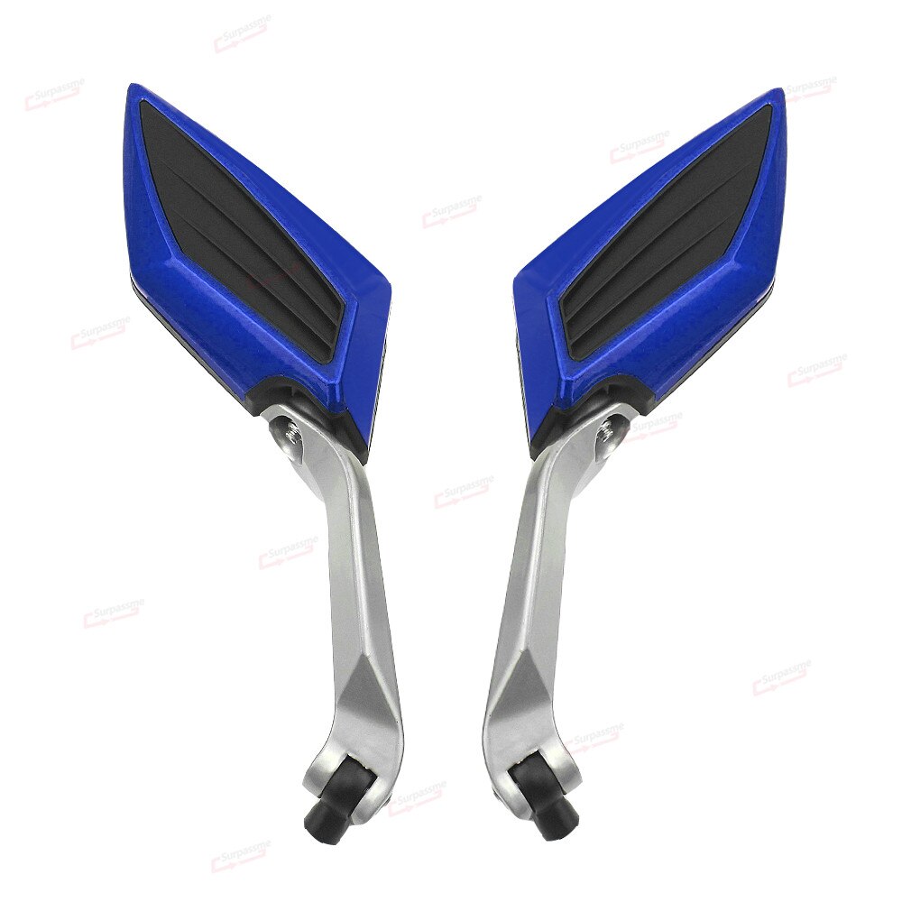 For Suzuki GSX 600 F GSR 600 750 Bandit 650 125 Universal Motorcycle Rearview Mirror Cafe Racer Scooter Aluminum Side Mirrors: Blue