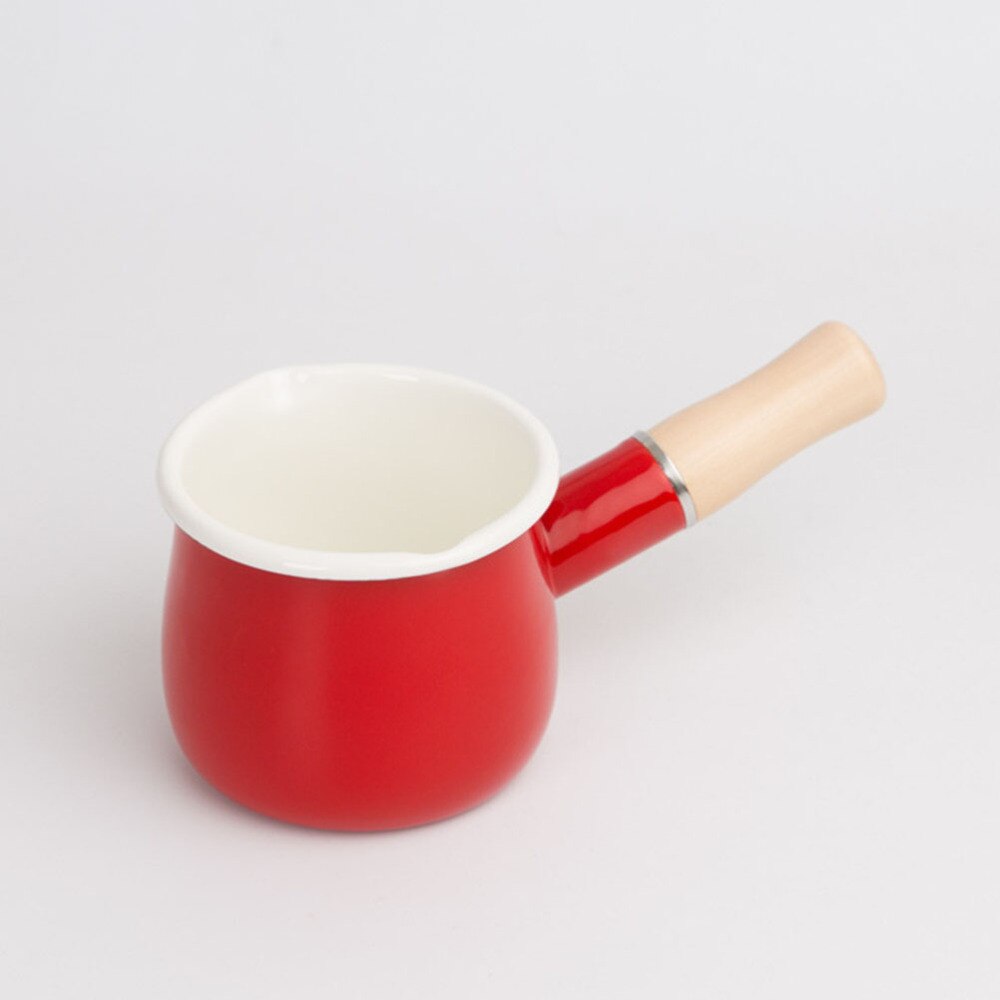 1Pc Duurzaam Kleine Melk Pot Emaille Melk Pan Boter Koffie Warmer Mini Steelpan Voor Thuis (Willekeurige Kleur)