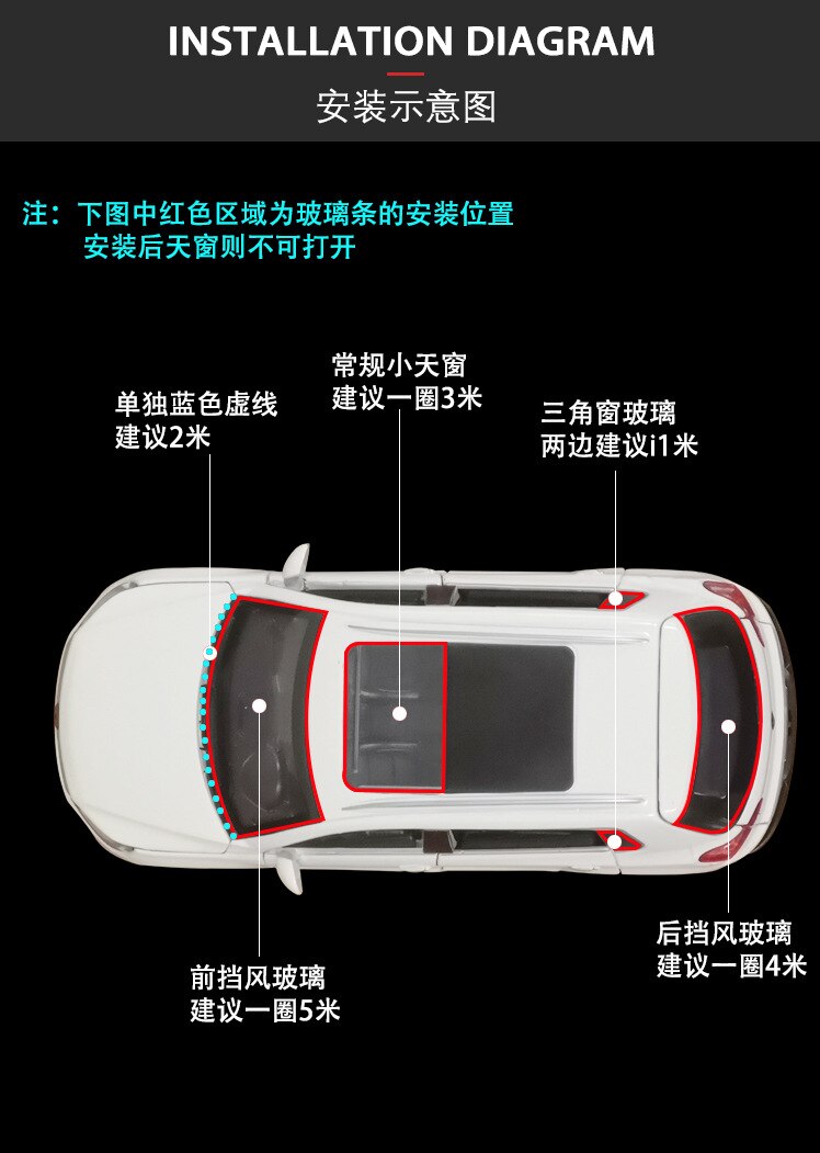 1Meter Car Window Sealant Rubber Sticker Sunroof Triangular Window Sealed Strip Seal Trim For Auto Vehicle Front Rear Windshield