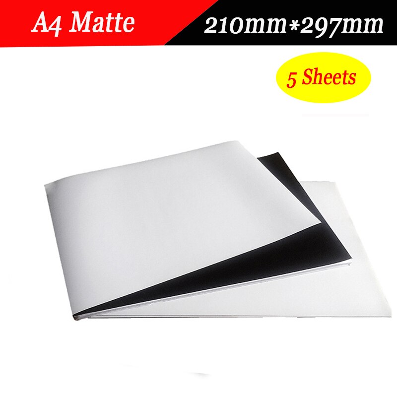 Papel fotográfico magnético para impresión por inyección de tinta, adhesivo mate A4 4R, imán para nevera, diy: A4 5 sheets