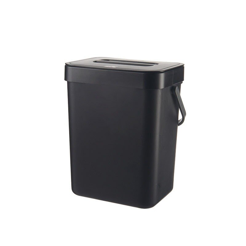 3L/5L/7L/12L Wandhalterung Klapp Mülleimer Küche Schrank Hängen Mülleimer Wohnzimmer Tür müll Auto Lagerung Eimer Mülleimer: Schwarz / 7L-25x19.5x21.5cm