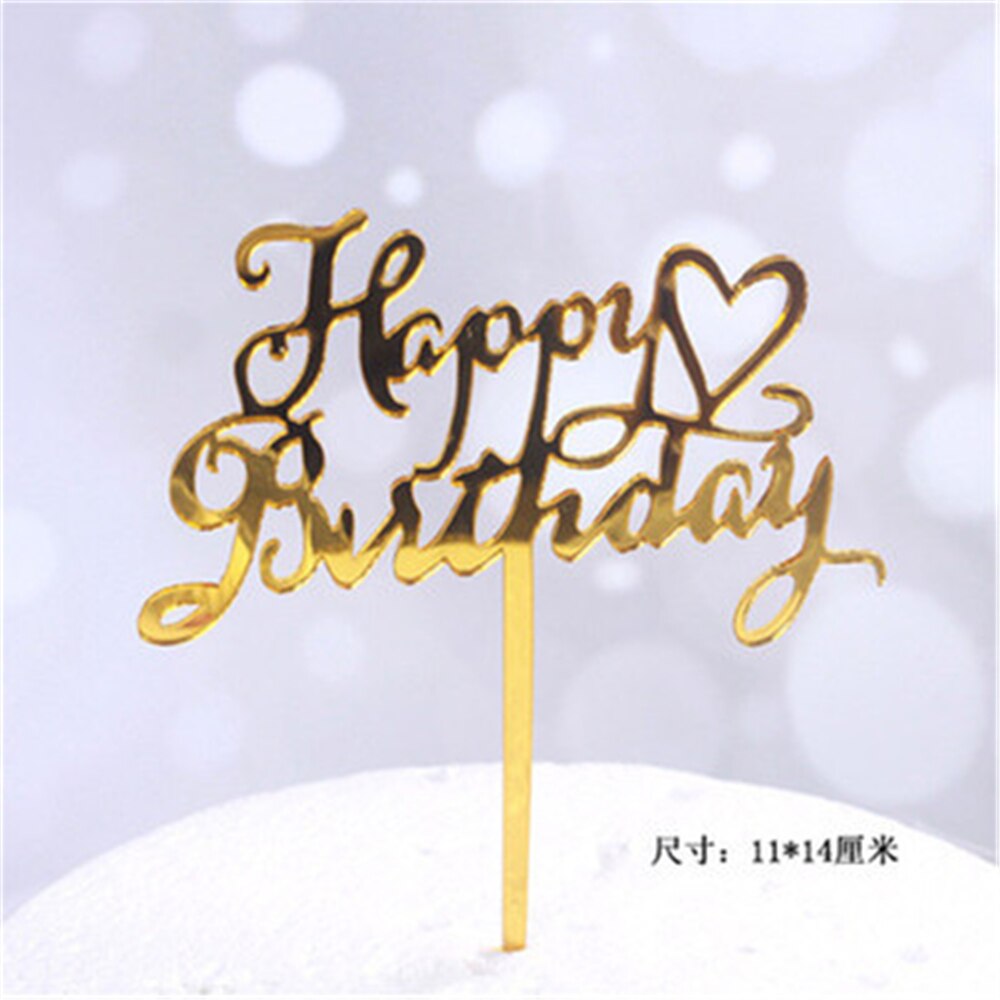 Happy Birthday Cake Acrylic Letter Cake Toppers Party Supplies Happy Birthday Black Cake Decorations Boy: C