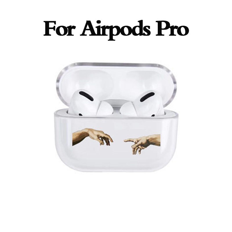 Estuche rígido con patrón de arte abstracto para Airpods Pro ESTUCHE DE LUJO transparente para auriculares Bluetooth estuche protector para fundas Air pods 3/2