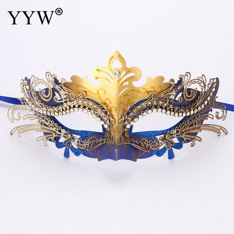 Venetiaans Carnaval Masker Partij Kostuum Maskerade Maskers Sexy Venetië Masker Vrouw Kostuum Lace Half Gezicht Masker Oogmasker Gold Hollow