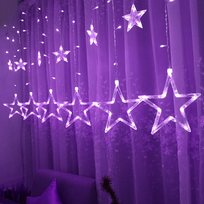 2.5M LED Christmas Garland Star Curtain Lights