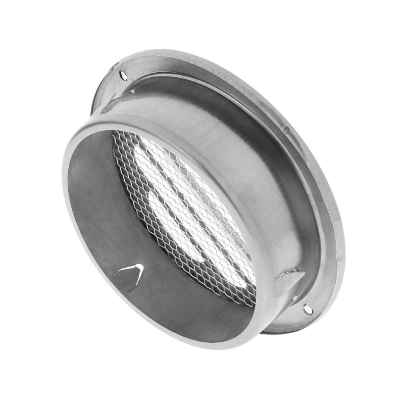 1PC Stainless Steel Exterior Wall Air Vent Grille Round Ducting Ventilation Grilles