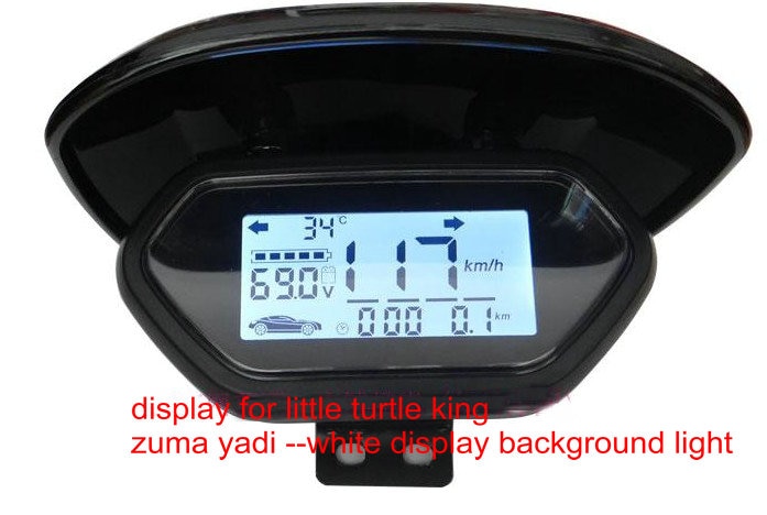 speedometer instrumentmåler elektrisk scooter sykkel trehjuls deler vise 48 v 60 v 72 v 96 v 120v med skjermende hvit bakgrunnslys