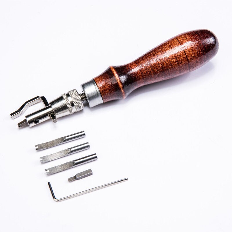 Leather Craft Tools 7 In 1 Adjustable Stitching Groover and Creasing Edge Beveler Leathercraft Sets Leather Groovers Tool