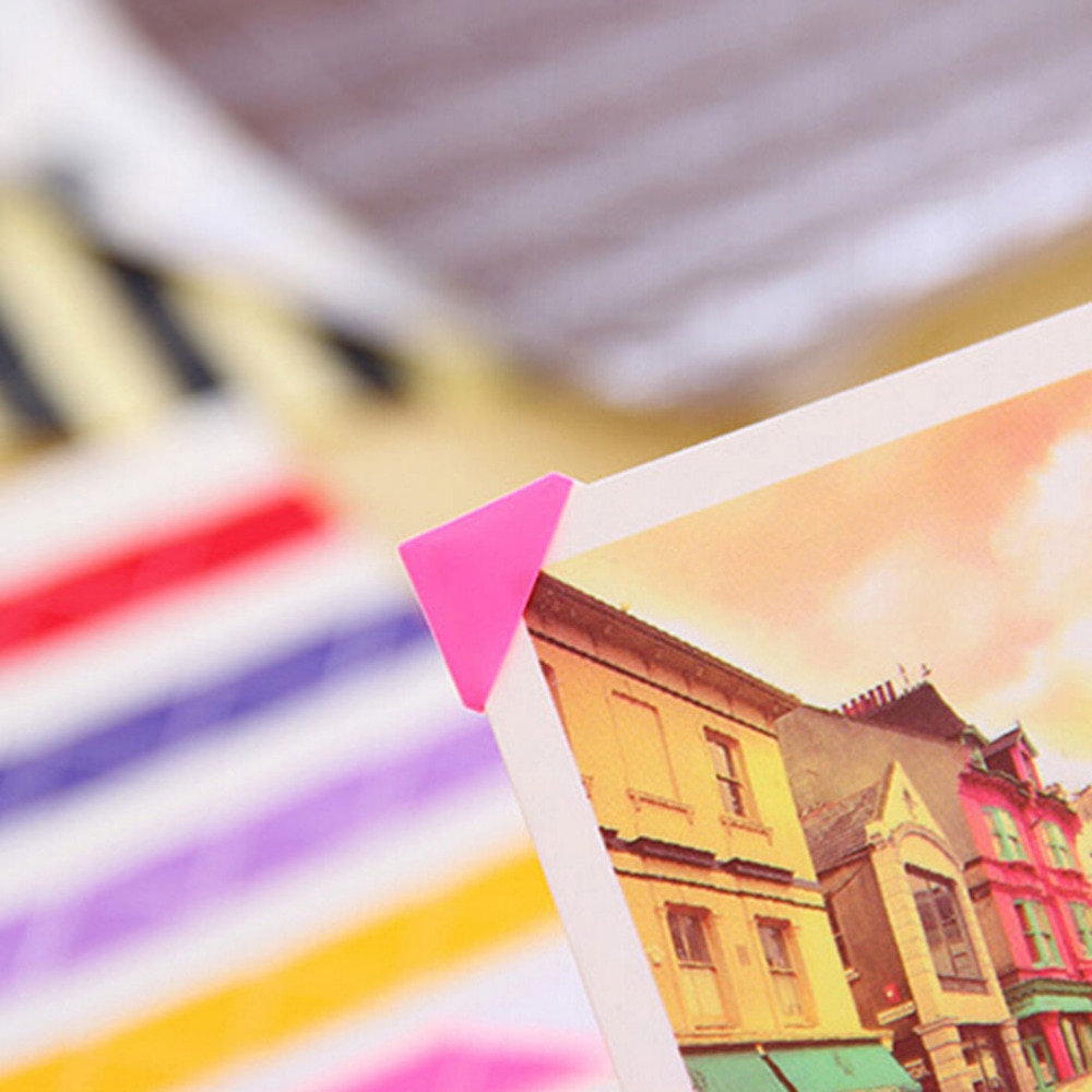 1 lot de 102 pièces coloré coin papier autocollants pour photos Albums Photo cadre décoration de la maison Scrapbooking