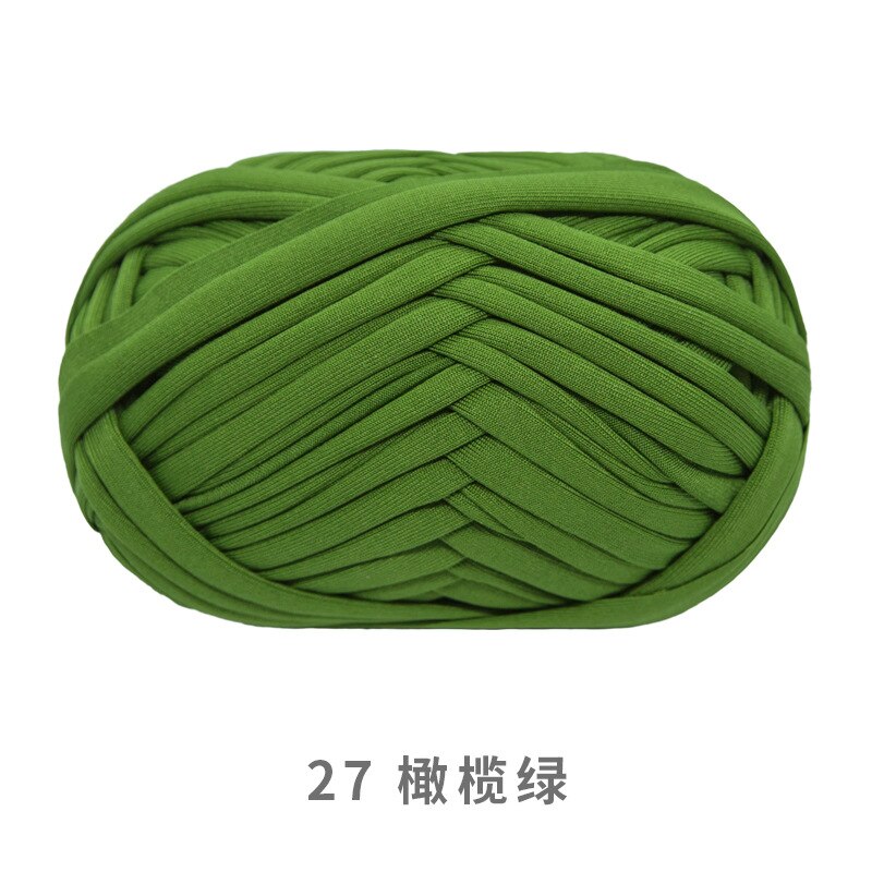 Neemoy100g/ball Colorful Cloth Strip Yarn Hand Knitting Crochet Thread for DIY Handmade Cushion Carpet Line Coarse Yarn: 27 olive green