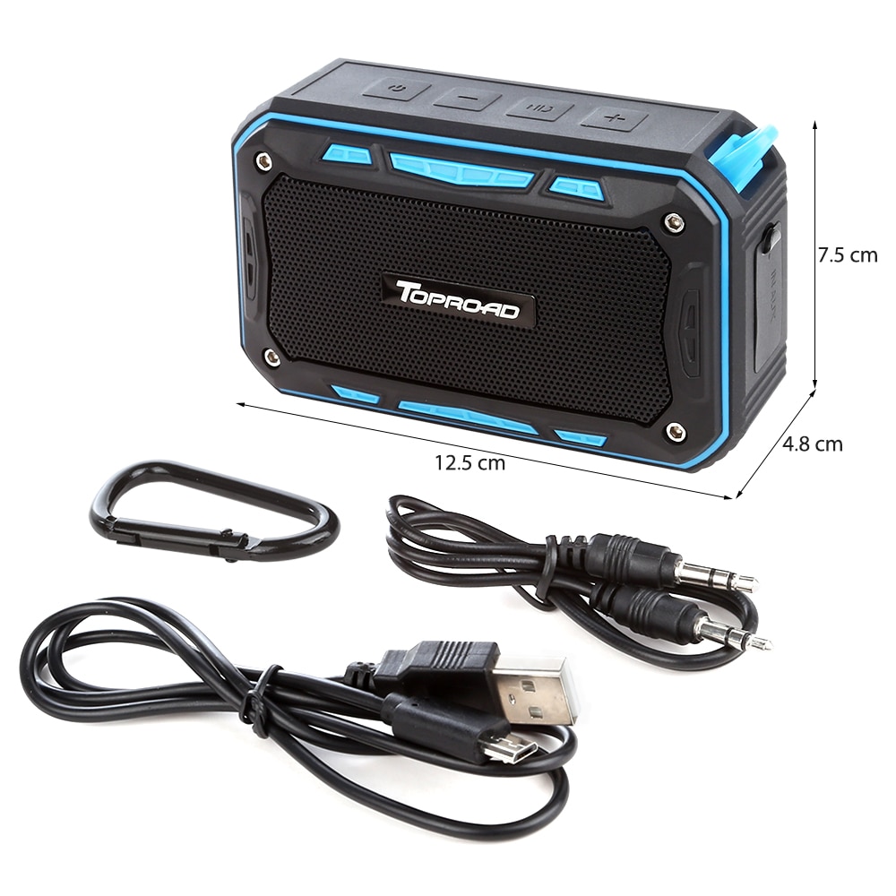 TOPROAD Tragbare IP67 Wasserdichte Bluetooth Lautsprecher draussen Sport Reiten Klettern Fahrrad Lautsprecher Unterstützung Freisprechen TF FM Radio