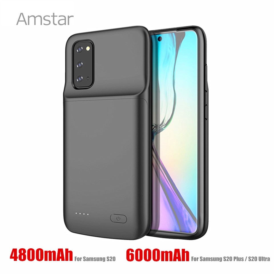 Amstar Acculader Gevallen Tpu Shockproof Voor Samsung Galaxy S20 Plus S20 Ultra Externe Batterij Opladen Case Cover