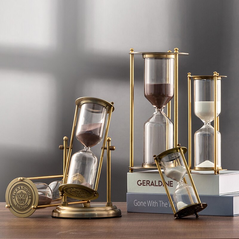 Creativo clessidra in metallo clessidra Timer europeo retrò ufficio scaffale studio ornamenti decorazione orologio sabbia Timer