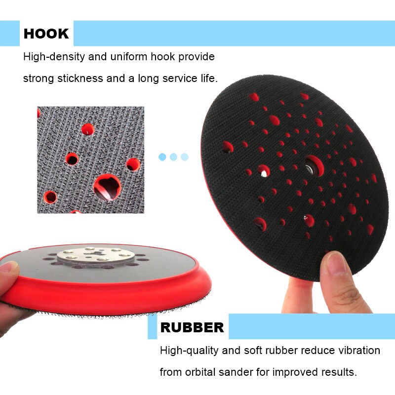 Sanding Pad 150mm, BOSCH RSM6045,6 Inch Medium Hook and Loop Multi-Hole, For GET75 Dual-Mode Random Orbit Sander Abrasive Tools