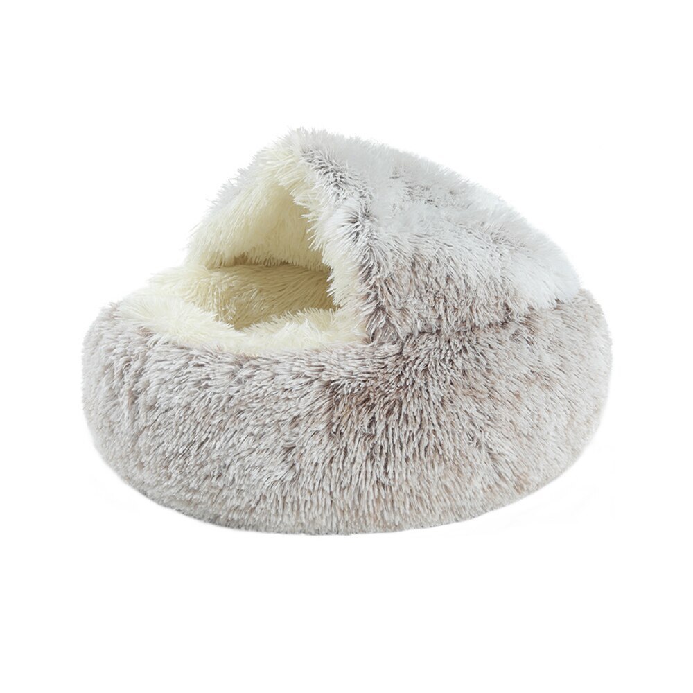 The Pet Cat Dog Bed Round Plush Cat Warmer Beds For Small Cats Soft Plush Beds For Cat Litter 2 In 1 Cat Beds: 4 / 40x40cm
