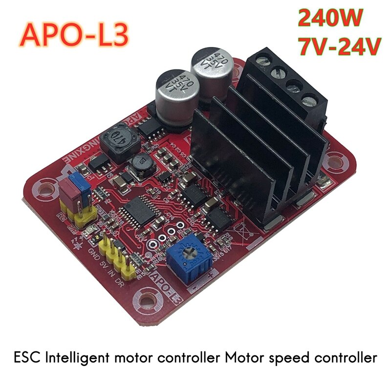 Moteur à balais cc 3 fonctions + contrôleur PWM ESC + contrôleur de vitesse APO-L3 W 7V-24V, contrôleur de vitesse de moteur haute puissance 240