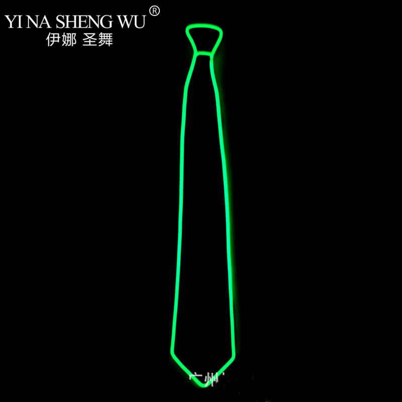 Men Glowing Tie EL Wire Neon LED Luminous Tie Glasses Cosplay Party Haloween Christmas Luminous Light Up DJ Bar Club Stage Prop: Clear