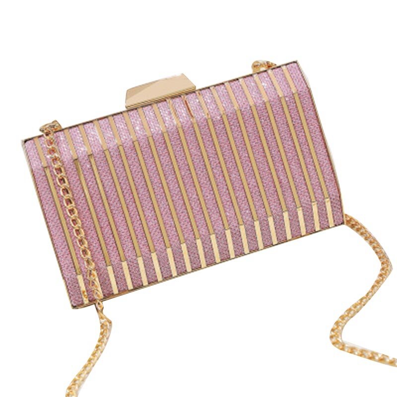 Eisen Box Abendessen Abendkleid Kleine Tasche Tag Kupplung Dame Night Clutch Bag Weibliche Party Brieftasche: Pink