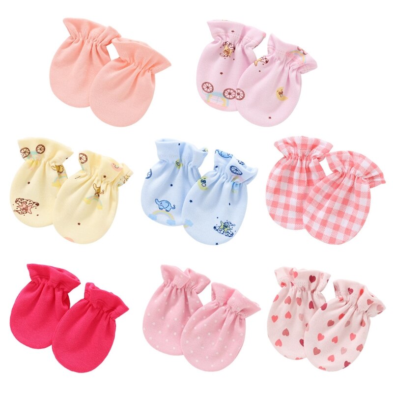 Gants en coton doux anti-rayures pour bébé, 1 paire, mitaines anti-rayures pour -né, Protection du visage, fournitures de Protection des mains pour nourrissons