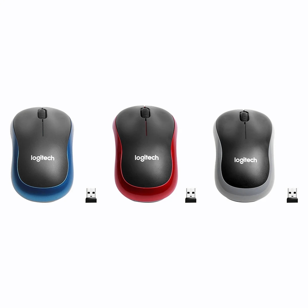 Original logitech  m185 trådlös mus 2.4 ghz 1000 dpi 3 knappar tyst spelmöss optisk navigation för pc/laptop-mus gamer
