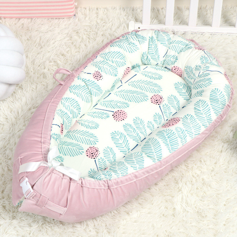 Cama nido de bebé portátil de 80cm x 50cm, cuna extraíble y lavable, cama de viaje para niños, cuna de algodón