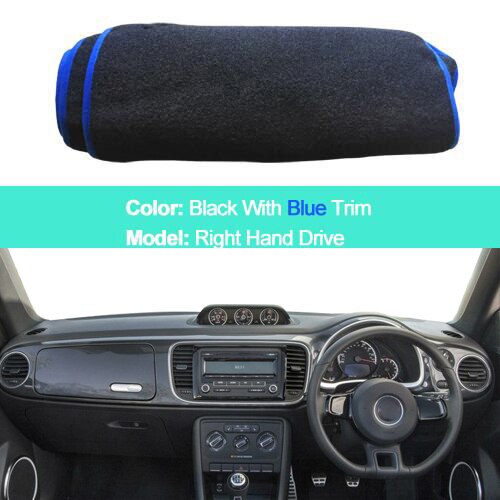 2 LayerCar Dashboard Cover Dash Mat Carpet For VW Volkswagen beetle - Sunshade Dash Board Cover Auto Sun DashMat: RHD Blue