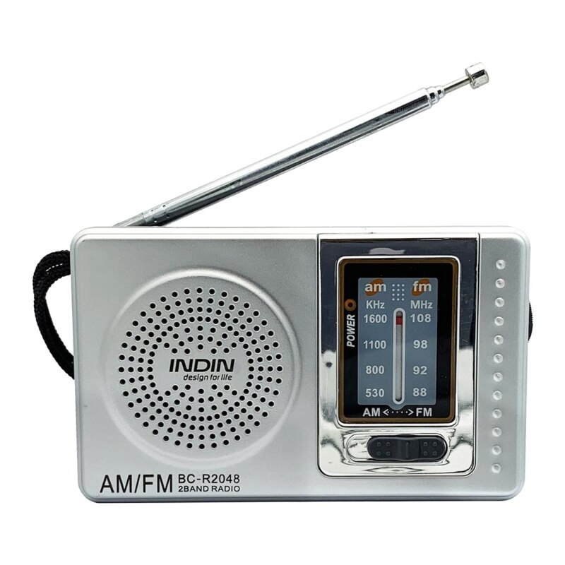 Portable AM/FM Radio Pocket Size 2 Band Radio Player with Telescopic Antenna Built-in Speaker for Elder Parents AXFY