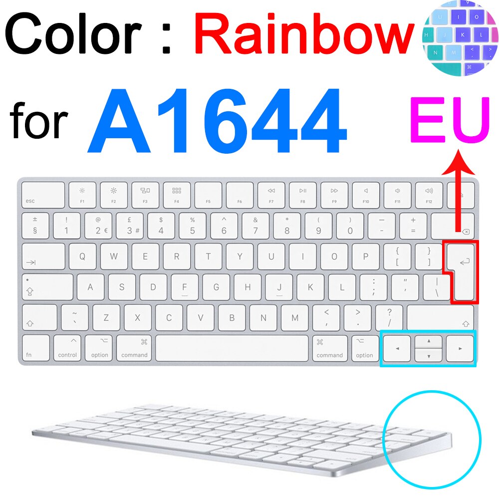 Keyboard Cover Voor Imac Draadloze Bluetooth Magic Voor Apple A1644 A1314 A1843 A1243 G6 Numeriek Toetsenbord Clear Eu Ons Protector huid: Rainbow for A1644 EU