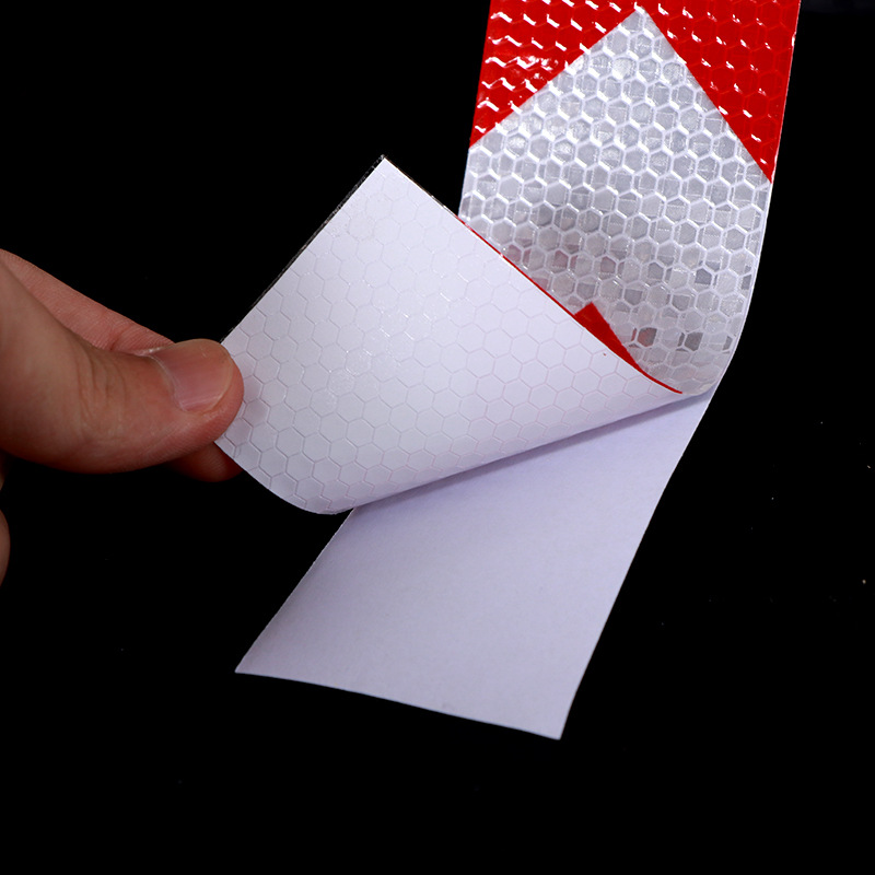 5cm x 3m selbst klebender weißer roter Pfeil reflektieren der Klebeband-warnen aufkleber für LKW-PKW