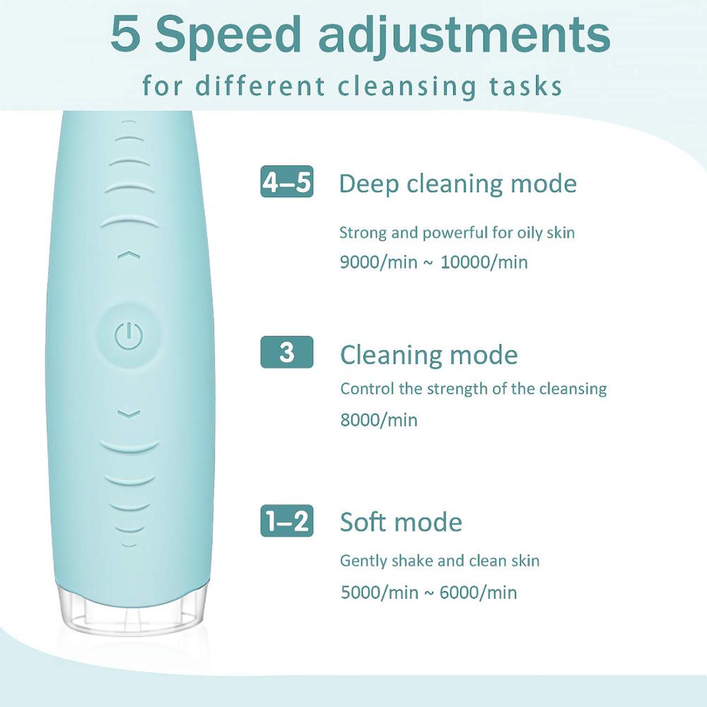 Limpiador Facial eléctrico cepillo de limpieza de silicona Dispositivo de lavado Facial limpiador de poros de la piel removedor de acné recargable