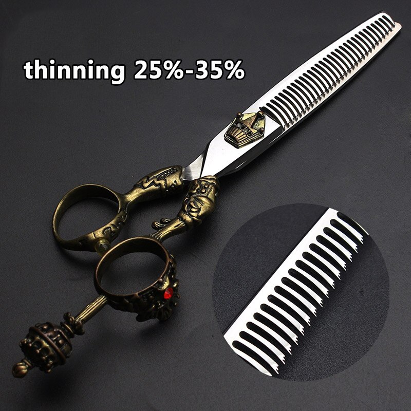 SHARONDS 6 Inch Thin Hairdressing Scissors Special Barber Shop Hairdressing Scissors Non-slip Wear-Resistant Anti-Rust Scissors: B 6inch thinning