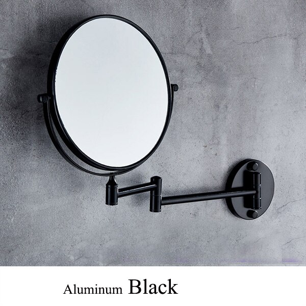 8&quot; Round Magnifying Mirror Double Side 3x to 1x Bathroom Make Up Mirror Wall Mount 3D71921: Alumium Black
