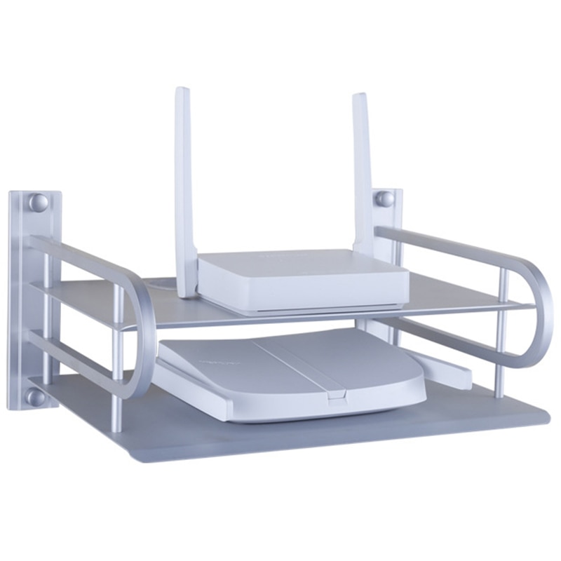 Thick Aluminum Alloy Wall Mount Bracket TV Box Bracket WiFi Router Set-Top Box Bracket