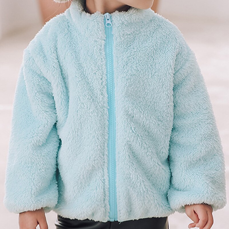 Humor ours enfants veste automne hiver Double face polaire fermeture éclair en peluche enfants fourrure manteau fille bébé velours épais bambin vêtements