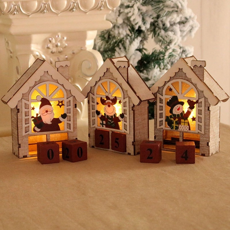 Hout Kerst Komst Kalenders Kerst Decoraties Voor Huis Xmas Ornament Creatieve Kerstcadeaus