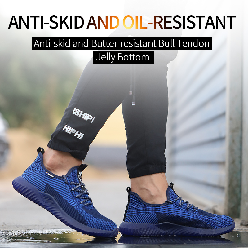 Suadex men aço toe sapatos de trabalho segurança respirável leve confortável construção industrial sapatos antiderrapante punctura