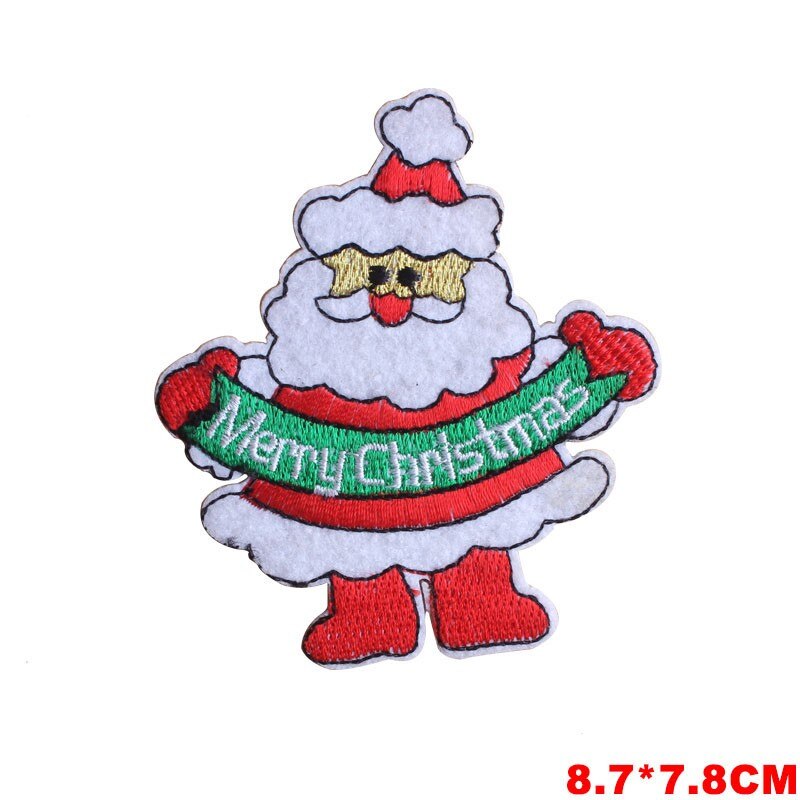 Cartoon Patch Ijzer Op Patches Voor Kleding Streep Kerstmissneeuwman Badges Geborduurd Patches Stickers Op Kleding Diy Applicaties: PE1027CT