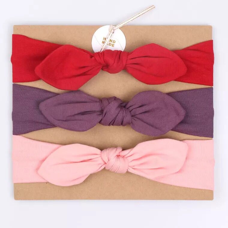 3 teile/los neue baby mädchen stirnband elastische haar bands haar zubehör kid kinder bowknot haarband für neugeborene babys: 11