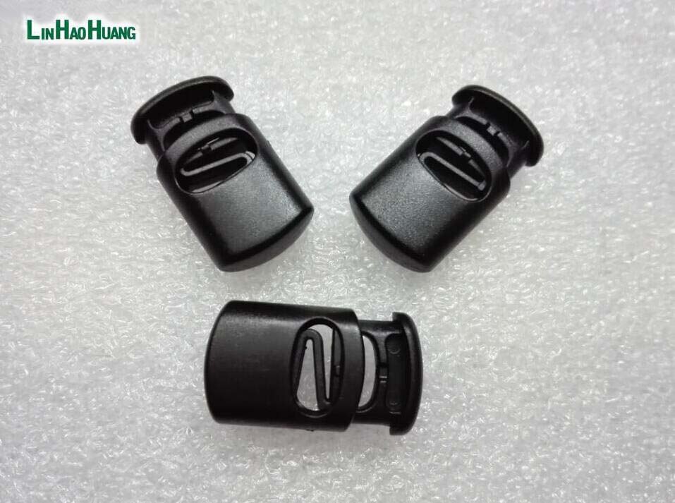 100 stks/partij black plastic ball cord lock schakelt plastic stoppers voor 8mm koord hole 2016122901
