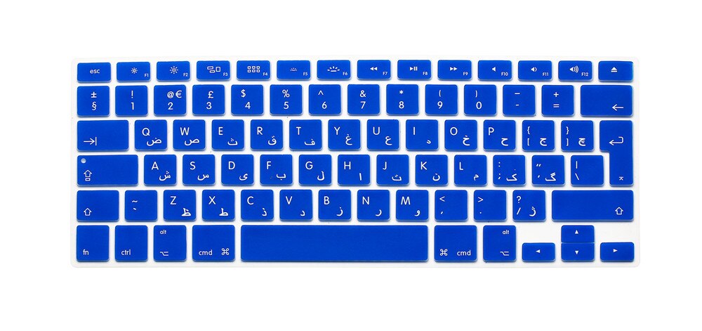 Für Apfel MacBook Profi 13 15 17 Luft 13 EU Arabisch knapp Alphabet Weiche Silikon Persische Tastatur Schutz Flim Abdeckung haut: Blau