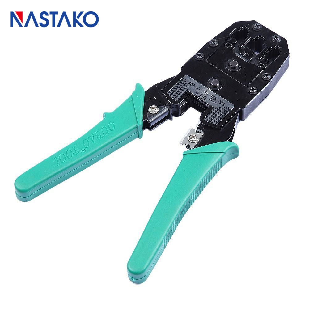 NASTAKO RJ11 RJ45 Cat5 Cat5e Cat6 Crimper Networking Tools Cat5 RJ45 Network Cable Crimping stripping tool Green