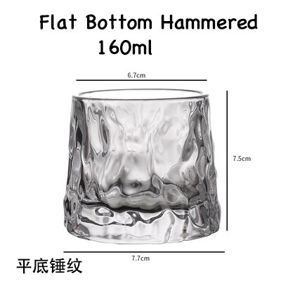 Whisky Glas, Ouderwetse Rotsen Bril Tuimelaars, Glaswerk Voor Cocktail Scotch, Bourbon, Gin, Voldka, brandy: Flat Hammered