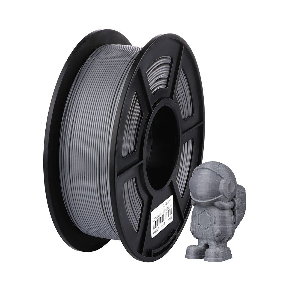 ANCUBIC 3D Drucker Filament PLA 1,75mm Kunststoff Für Chiron mega 1KG 6 Farben Optional Gummi Verbrauchs Material für ender 3 Profi: grau-1KG
