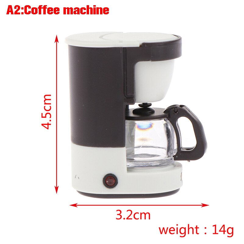 1:12 Dollhouse Koffiezetapparaat Kopje Koffie Pot Simulatie Keuken Meubels Poppenhuis Miniatuur Accessoires: A2