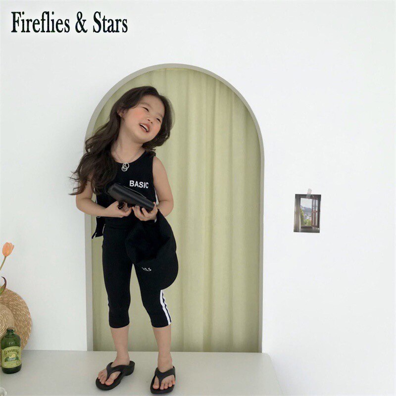 Leggings d'été pour filles, Mini Leggings pour enfants, longueur aux genoux, vêtements de sport très extensibles, rayures latérales, de 2 à 6 ans