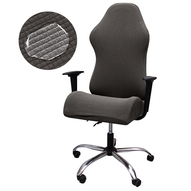 Waterdichte Stof Gaming Stoel Cover Stretch Anti-Slip Plaid Bureaustoel Covers Goedkope Game Stoel Hoes Voor Office Home: Grey