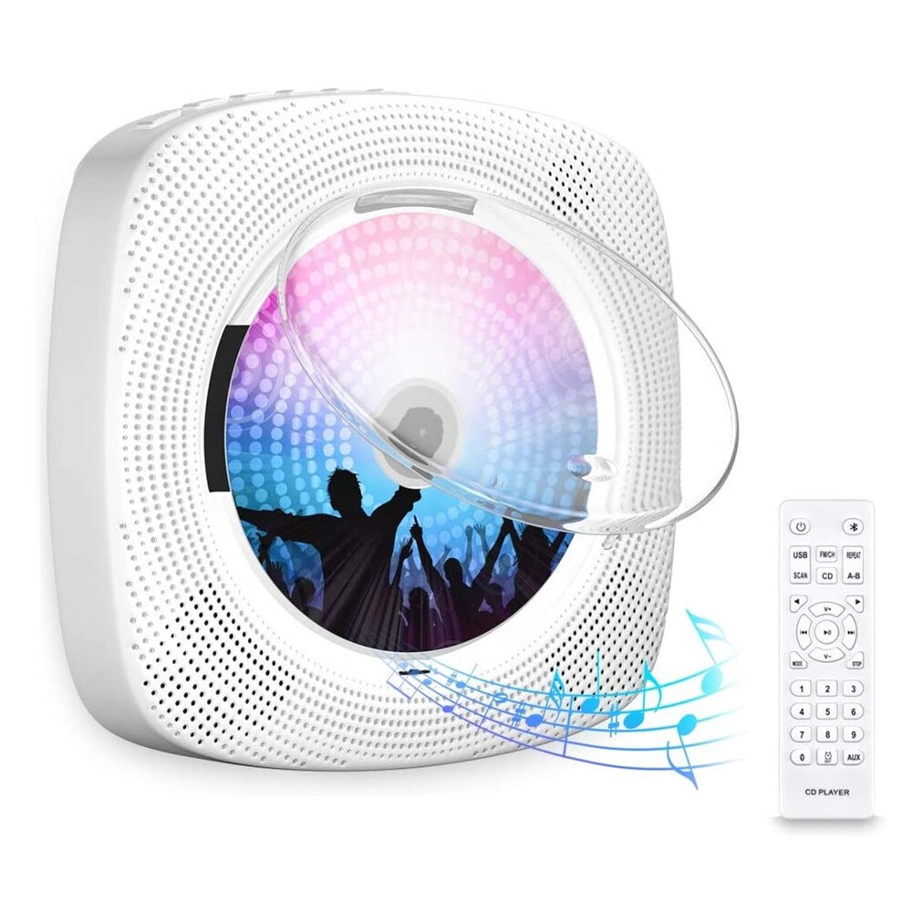 Home Stereo Wall Mounted CD Player With Bluetooth Remote Control Audio Support FM Radio HiFi Music Speaker Discman Lecteur CD